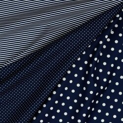 Cotton poplin stripes - dark blue