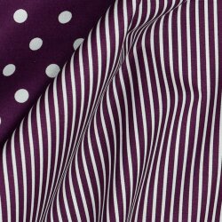 Popeline de coton à rayures - violet