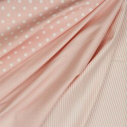 Cotton poplin stripes - light old pink