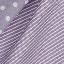 Cotton poplin stripes - light purple