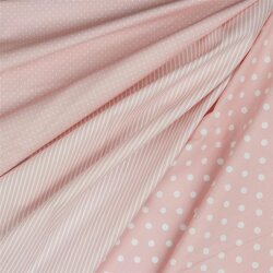 Popeline de coton à rayures - rose clair froid
