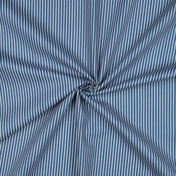 Baumwollpopeline Streifen - jeansblau