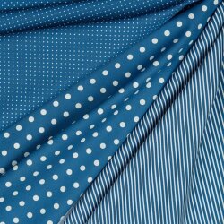 Cotton poplin stripes - denim blue