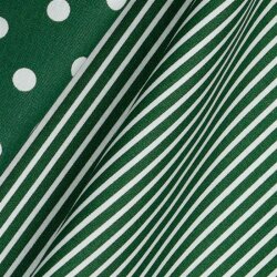 Cotton poplin stripes - dark forest green