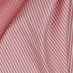 Cotton poplin stripes - pearl pink