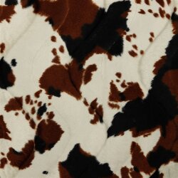 Tierfellimitat Kuh - weiss/braun