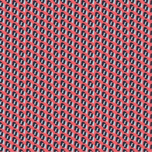 Cotton poplin GRAPHIC dots - fiery coral