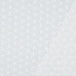 Baumwollstoff 2-Seitig Bestickt Früchte - weiss