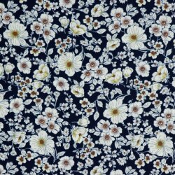 Viscose bloemen - donkerblauw