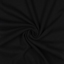 Ripp Strickbündchen Organic - schwarz