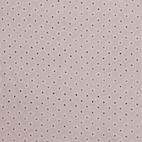 Ricamo in mussola traforata di piccoli fiori - Rosa tenue