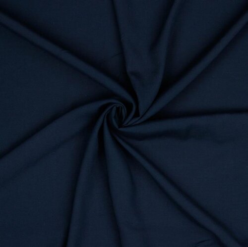 VISCOSE cotton poplin stretch - dark blue