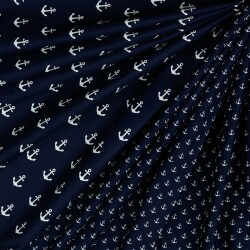 Popeline coton ancre - bleu foncé