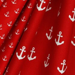 Cotton Popeline Anchor - rouge