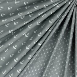 Popeline coton ancre - gris