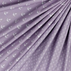 Popeline coton ancre - violet clair