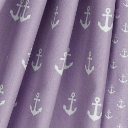 Popeline coton ancre - violet clair