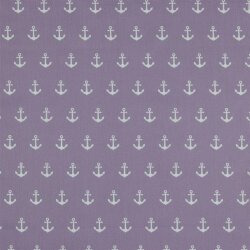 Cotton poplin anchor - light purple