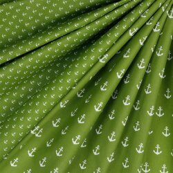 Popeline coton ancre - vert