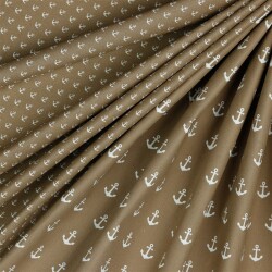 Popeline coton ancre - taupe