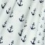Bavlněný popelín Anchor - bílý/NAVY