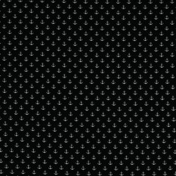 Popeline coton petites ancres - noir