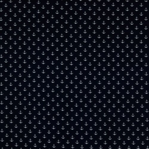 Anclas pequeñas de popelina de algodón - azul oscuro
