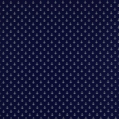 Anclas pequeñas de popelín de algodón - azul cobalto