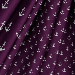 Cotton poplin small anchors - purple
