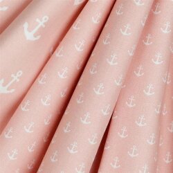Cotton poplin small anchors - dusky pink