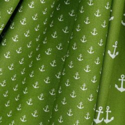 Cotton poplin small anchor - green