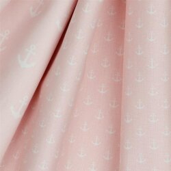 Cotton poplin small anchors - light pink