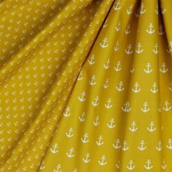 Cotton poplin small anchors - ochre