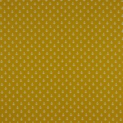 Cotton poplin small anchors - ochre