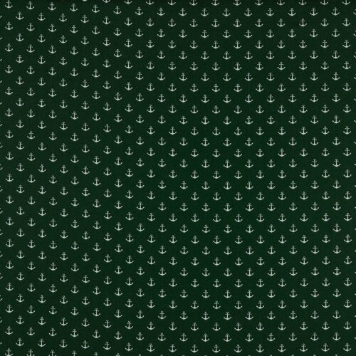 Anclas pequeñas de popelín de algodón - verde oscuro