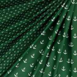 Cotton poplin small anchors - dark green