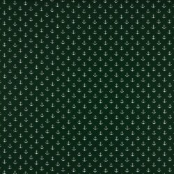 Cotton poplin small anchors - dark green