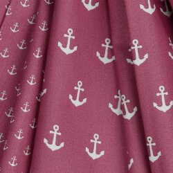 Cotton poplin small anchor - mauve