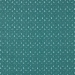 Cotton poplin small anchors - old green