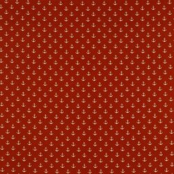 Cotton poplin small anchors - terracotta