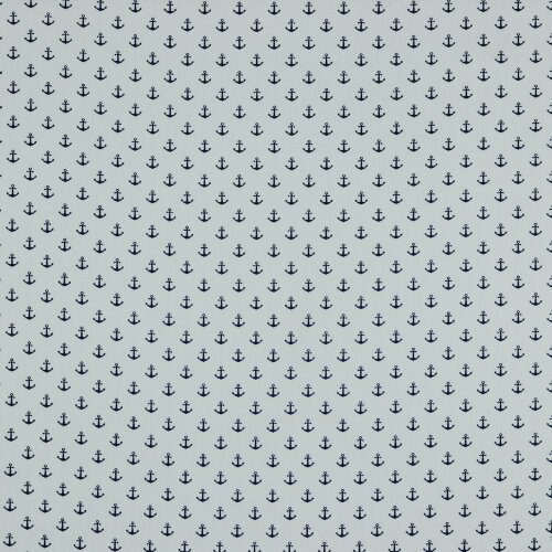 Ancla pequeña de popelina de algodón - blanco/NAVY