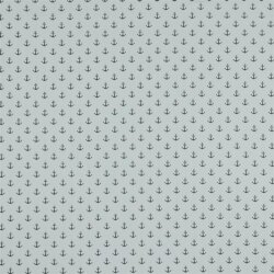 Cotton poplin small anchor - white/GREY