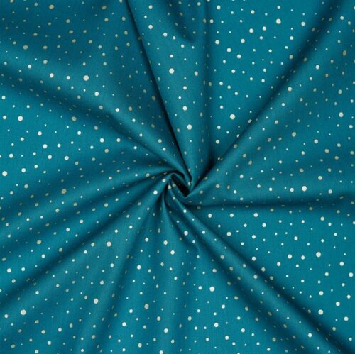 Cotton poplin glitter dots - dark petrol