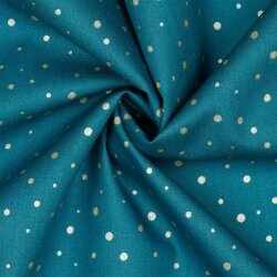 Cotton poplin glitter dots - dark petrol