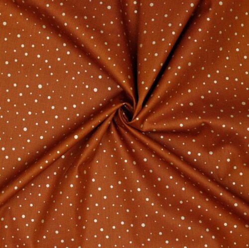 Cotton poplin glitter dots - light rust