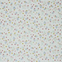 Cotton poplin glitter flowers - white