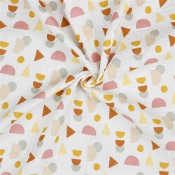Muslin Organic Geometric Shapes - white