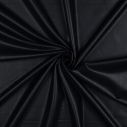 Kunstleder Metallik-Glanz Soft Stretch - dunkelblau