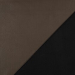 Kunstleder Metallik-Glanz Soft Stretch - taupebraun