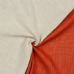 Organic dubbelzijdige neteldoek - Licht zand/steenrood